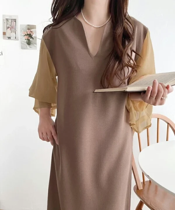 Loose splicing dress long dress - Image 13