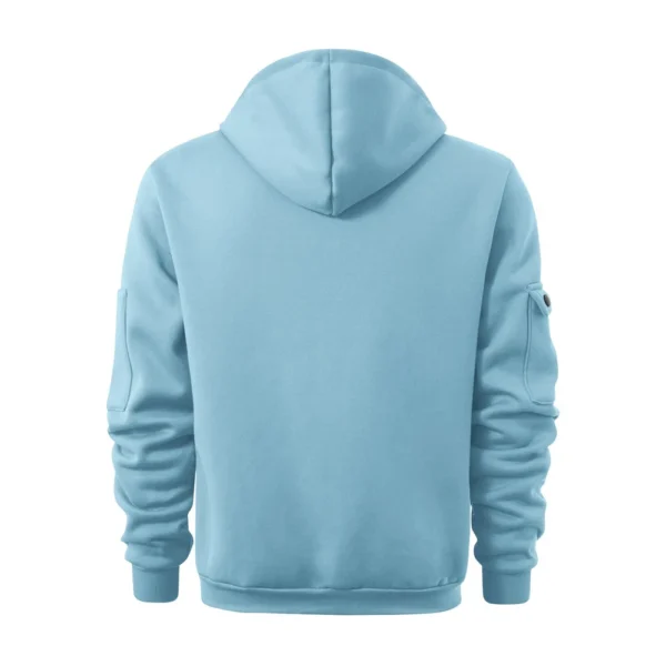 Men's Sweatshirt Hoodie Zipper Arm Pocket Cardigan Men's Sports Large Size - Image 11