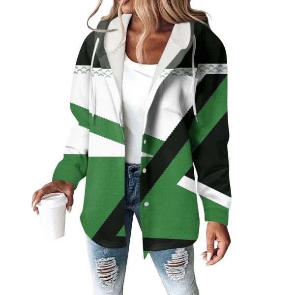 Women's Coat Casual And Fashionable Composite Thick And Warm Printed Hooded - Image 5