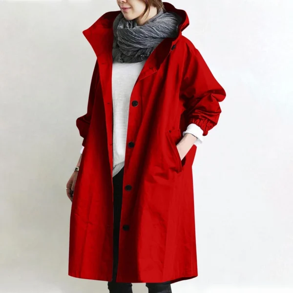 Jacket For Women Casual Plus Size Coat Solid Color Mid Length Windbreaker - Image 52
