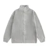 Men'S Loose Stand Up Collar Sweater Knitted Sweater Fashionable Casual Cardigan - Image 20