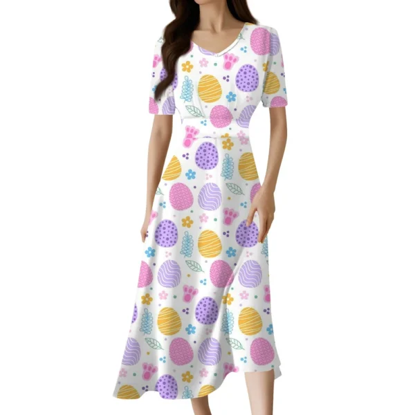 Women's Casual Fashion Dresses Summer Loose Easter Printed Sundresses Dress - Image 9