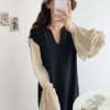 Loose splicing dress long dress - Image 6