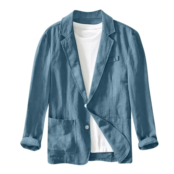 Men's Casual Fashion Jacket Solid Color Long Sleeve Jacket With Pockets - Image 20