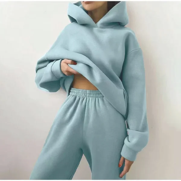 Women's casual long sleeve hoodie pant suit - Image 10