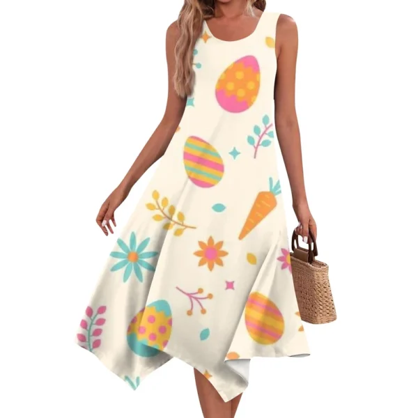 Women's Dresses Fashion Loose Easter Summer Casual Printed Sundresses Dress - Image 3