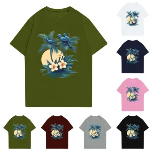 Men's Stand Collar Short Sleeve Shirt Loose Leisure Holiday Shirt Man