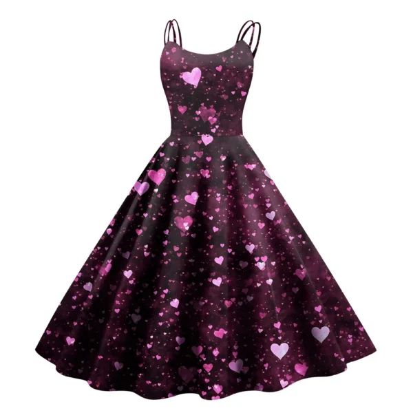 Christmas Ladies Casual Fashion Flower Print Sexy Off Shoulder Punk Retro Skirt - Image 17