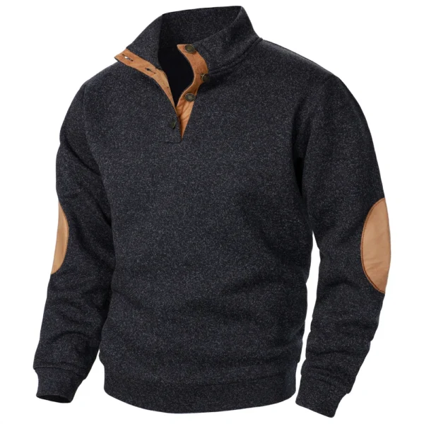 Men's Standing Collar Sweatshirt Is Outdoor Casual Sweaters Tops - Image 17