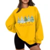 Women's Casual Fashion Long Sleeve Christmas Print Round Neck Sweatshirt Top - Image 49