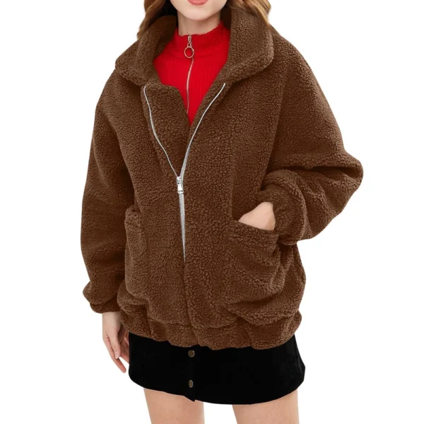 Fashion Women High Collar Solid Casual Sleeve Pullover Blouse Long Sleeve - Image 6