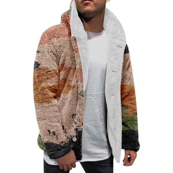 Men'S Winter Zipper Hooded Fleece Sweatshirt With Patch Pocket Casual Jacket - Image 17