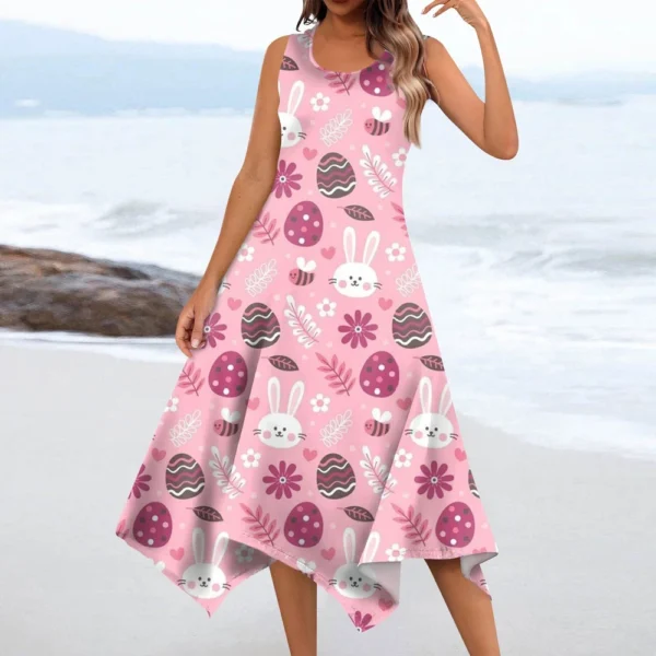 Women's Summer Loose Printed Casual Easter Fashion Dresses Sundresses Dress - Image 11