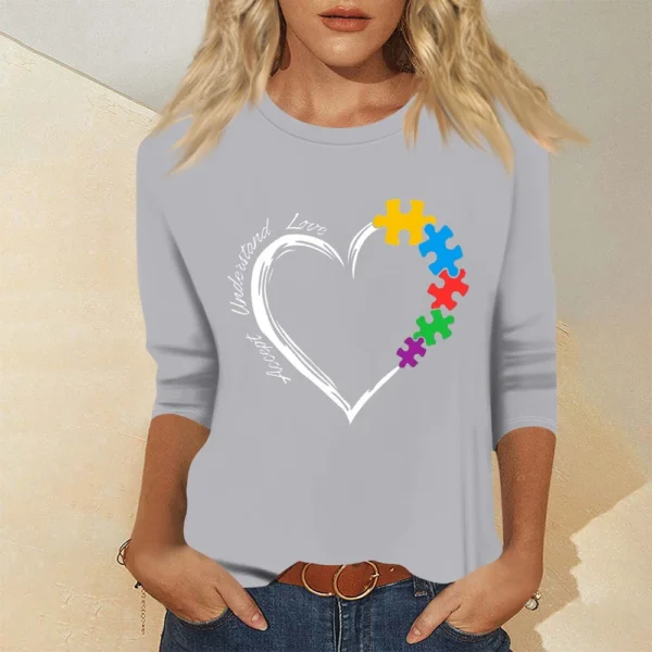 Women's Basic Printed Fashion Casual Easter Plus Size Tops 3/4 Sleeve Pullover - Image 19