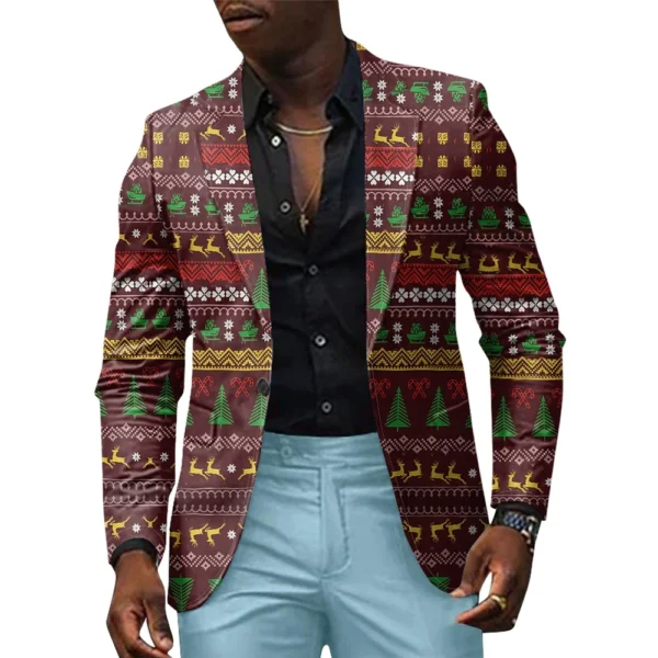 Unisex Winter Christmas Prints Suit Jackets Unisex Casual Fashion Button Jackets - Image 19
