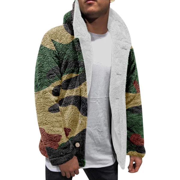 Men'S Winter Zipper Hooded Fleece Sweatshirt With Patch Pocket Casual Jacket - Image 20