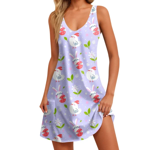Women's Dresses Printed Casual Sundresses Easter Fashion Summer Loose Dress - Image 17