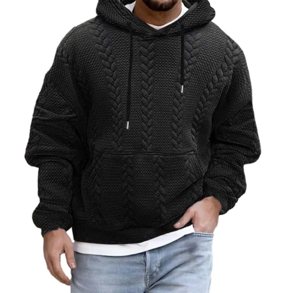 Men's Plus-size Casual Coat Hoodie Long Sleeve Knit Man - Image 4