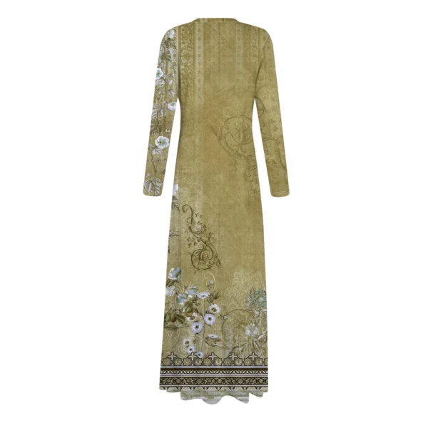 Women's Casual Fashion Long Sleeve Graphic Printed Vintage Long Dresses Fall - Image 12