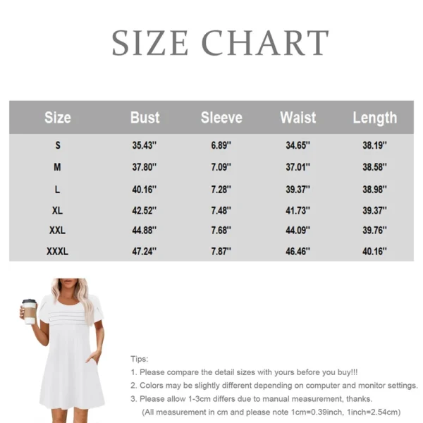 Women's Summer Casual Petal Slim Stripe Pleated Solid Color Dresses - Image 26