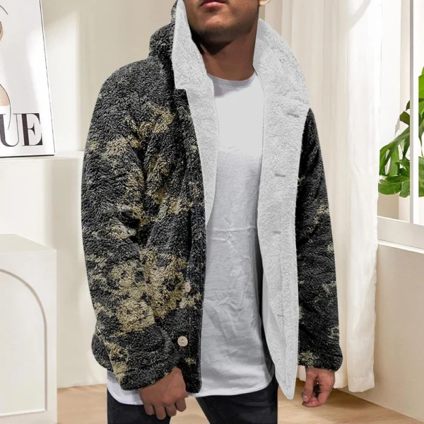 Men'S Winter Zipper Hooded Fleece Sweatshirt With Patch Pocket Casual Jacket - Image 22