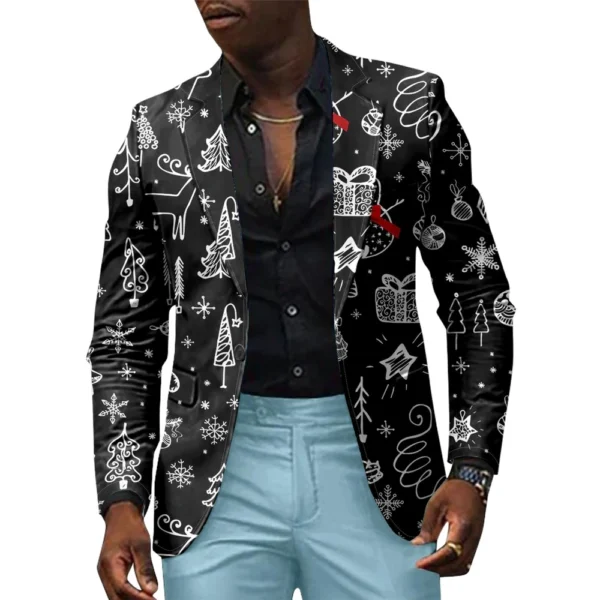 Unisex Winter Christmas Prints Suit Jackets Unisex Casual Fashion Button Jackets - Image 31
