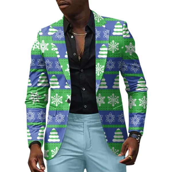 Unisex Winter Christmas Prints Suit Jackets Unisex Casual Fashion Button Jackets - Image 13