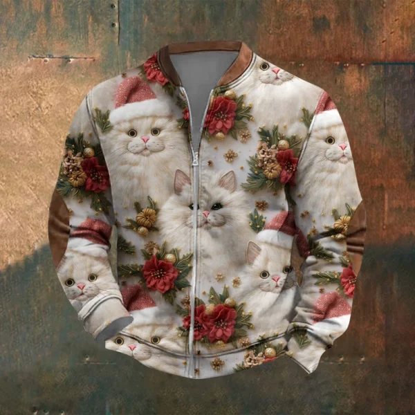 Men'S Retro Casual Sportswear With Open Zipper Sweatshirt Jacket - Image 13