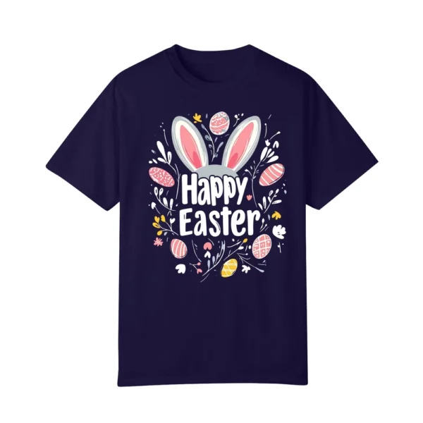 Happy Easter Women's Fashion Printed Round Neck Short Sleeve T-Shirt Pullover - Image 23