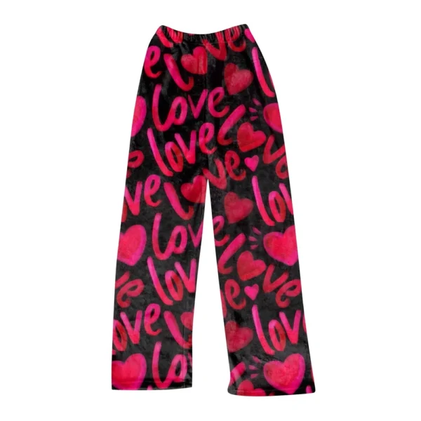 Women Winter Plaid Pants Full Length Long Trousers Sports Pants - Image 3