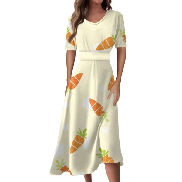 Women's Casual Fashion Dresses Summer Loose Easter Printed Sundresses Dress - Image 29