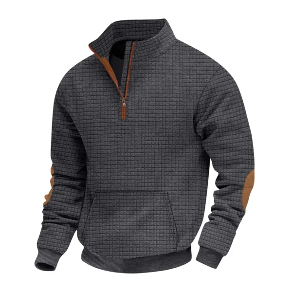 Spring And Men's Standing Collar Sweatshirt Is Outdoor Casual Sweaters Tops - Image 4