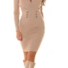 V-neck knitted dress tight for women - Image 69