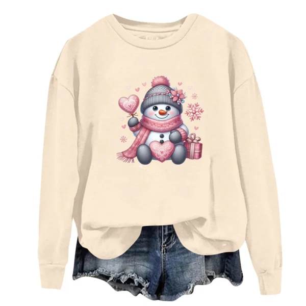 Women's Fashion Casual Round Neck Loose Long Sleeve Solid Color Sweatshirt - Image 32