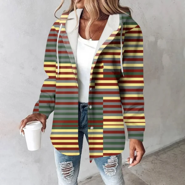 Women's Coat Casual And Fashionable Composite Thick And Warm Printed Hooded - Image 40