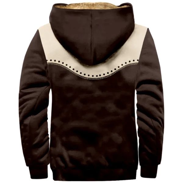Men's Winter Print Jacket Men's Casual Trend Zipper Hooded Jacket - Image 10