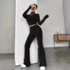 Women's clothing inner with long sleeves and trousers set two-piece set - Image 2