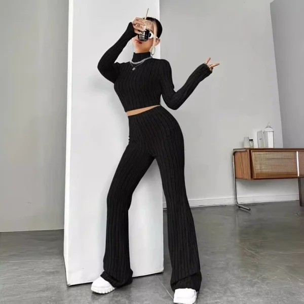 Women's clothing inner with long sleeves and trousers set two-piece set - Image 2