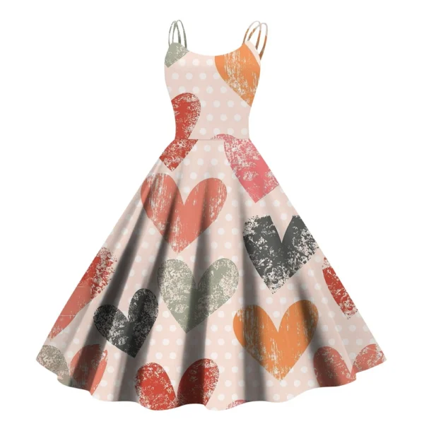 Christmas Ladies Casual Fashion Flower Print Sexy Off Shoulder Punk Retro Skirt - Image 14