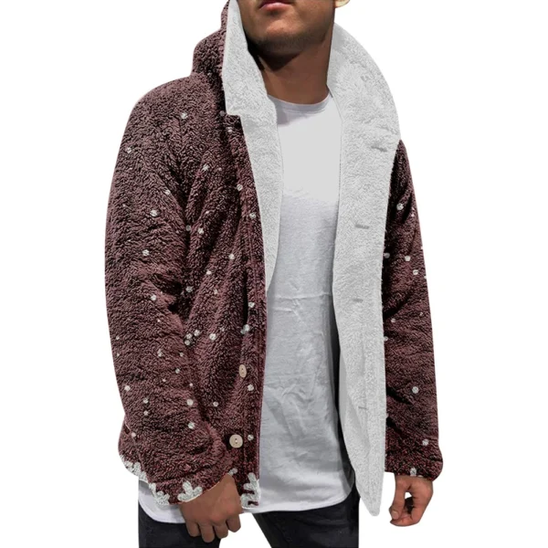 Men'S Winter Zipper Hooded Fleece Sweatshirt With Patch Pocket Casual Jacket - Image 7