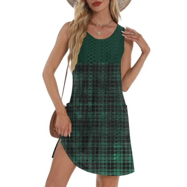 Women's Casual Sundress With Pockets Summer Boho Beach Dress T-Shirts Dress V - Image 19