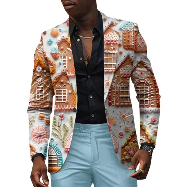Unisex Winter Christmas Prints Suit Jackets Unisex Casual Fashion Button Jackets - Image 19