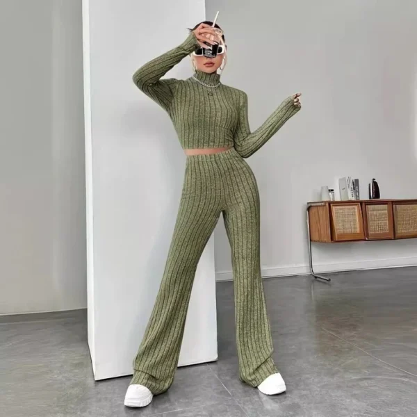 Women's clothing inner with long sleeves and trousers set two-piece set - Image 4