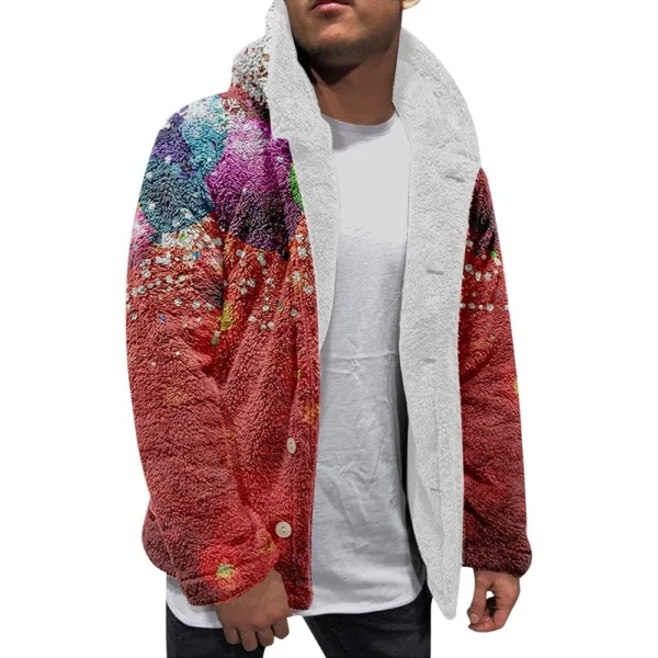 Men'S Winter Zipper Hooded Fleece Sweatshirt With Patch Pocket Casual Jacket - Image 20