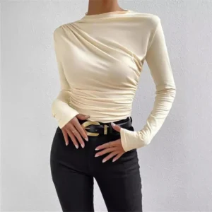 Women's Solid Color Slim Long Sleeve T-Shirt Women