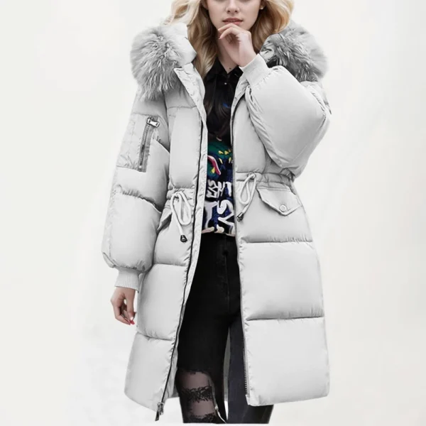 Women's Solid Color Down Cotton Jacket Medium-length Bread Clothing Large - Image 22