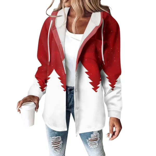 Women's Coat Casual And Fashionable Composite Thick And Warm Printed Hooded - Image 8