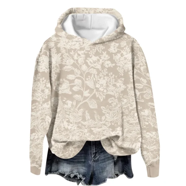 Women's Tops Sweatshirt Print Round Neck Hooded Casual - Image 8