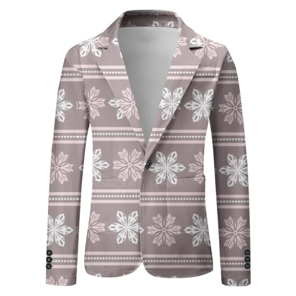 Unisex Winter Christmas Prints Suit Jackets Unisex Casual Fashion Button Jackets - Image 3
