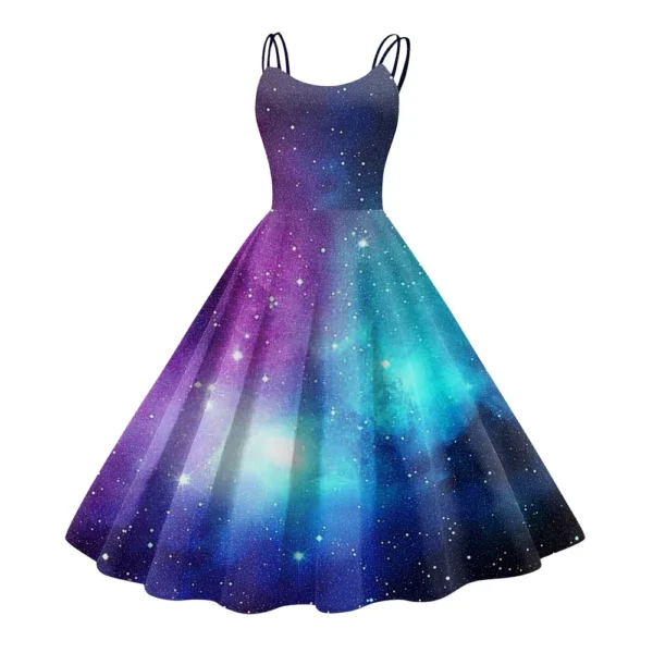 Women's Fashion  Printed Sexy Strapless Gothic Cocktail Dress Punk, Vintage - Image 8